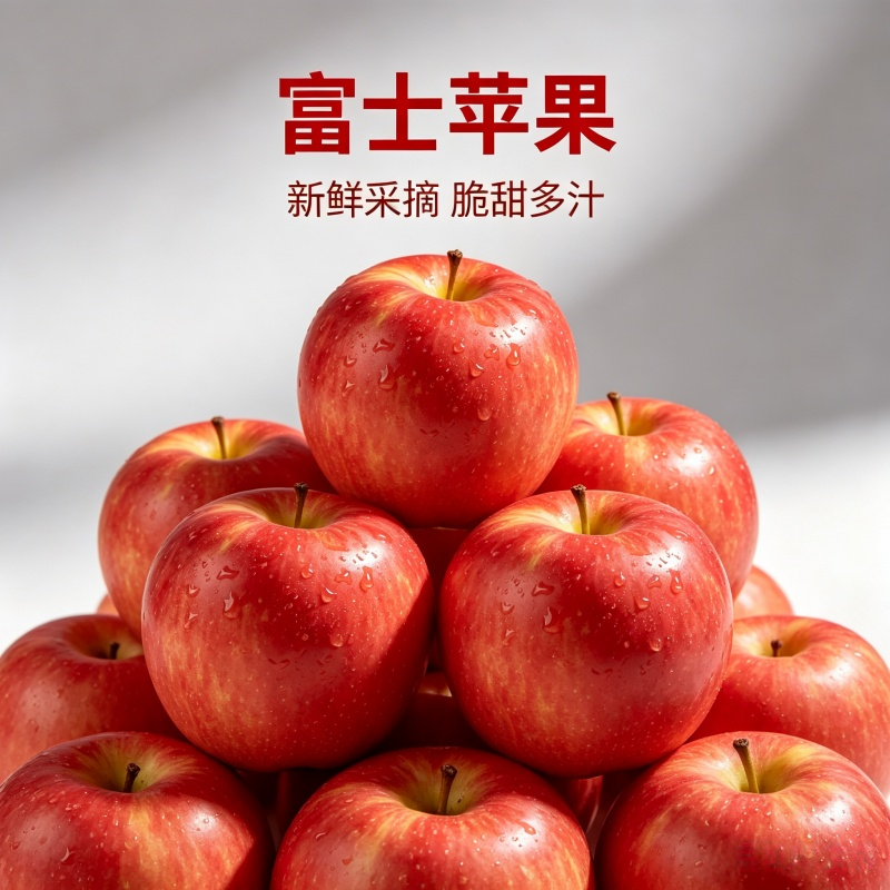 现摘新鲜苹果红富士脆甜多汁时令生鲜...